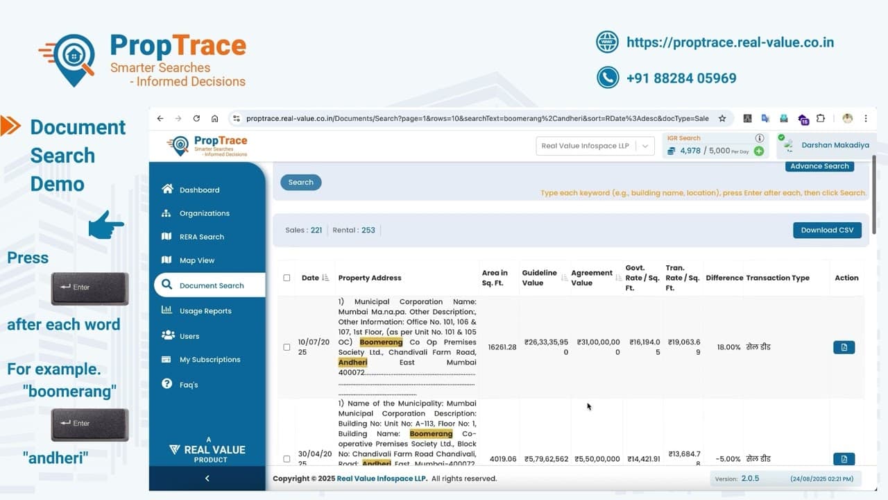 PropTrace document search demo